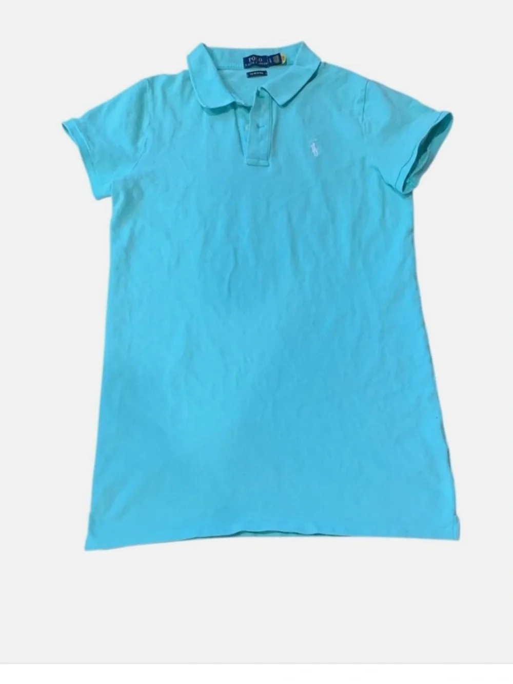 Ralph Lauren mesh mini Dress Turquoise Polo size L Preppy